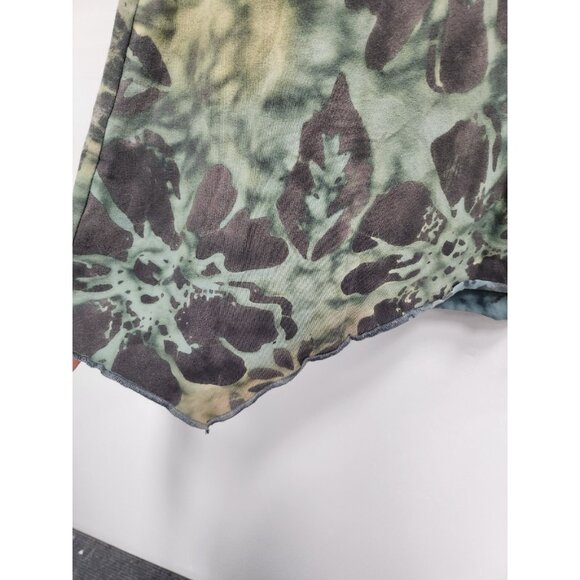Winter Sun Womens Wearable Art Tunic Top Small Green Floral Asymmetrical Casual - Picture 7 of 9